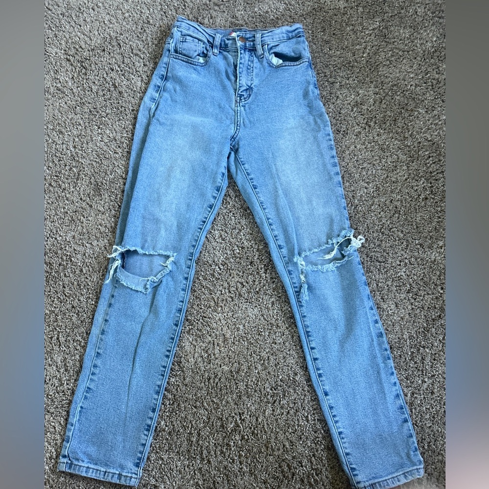 Vibe & Rant Women’s Light Blue Distressed High-Waist Jeans s 1/25
